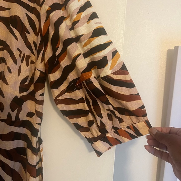 Never worn Who What Wear Linen & Rayon Animal Print Dress - Picture 5 of 7